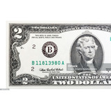 Cédulas De 2 Dólares Fe Americano