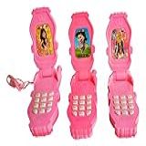 Celular Infantil Telefoninho Com Luz E Som De Abrir E Fechar Com Musica Rosa