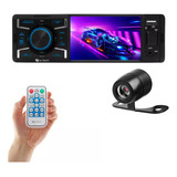 Central Multimídia 1 Din Radio Mp4 Com Câmera De Ré Brinde