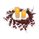Centro De Mesa Natalino Arranjo De Natal Velas De Led