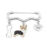 CENWA Corgi Jewelry Dog Lover Gifts Corgi Owner Corgi Gifts Corgi Charm Broche Metal Sem Pedras Preciosas