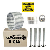 Cerca Concertina 45cm Kit Completo Para 10 Metros