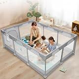 Cercadinho Cercado Infantil Grande Bebê Criança Brincar Chiqueirinho 180x150 Cm Desmontável Portátil Com Tela De Proteção