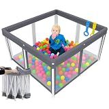Cercadinho Infantil Dobrável 1-20x1-20 - BOLSA Para Transporte Cercado Bebês Portátil Chiqueirinho Articulado Material PREMIUM Seguro Brincadeiras Tecido Lavável Proteção Sala Quarto Casa Apartamentos