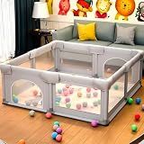 Cercadinho Para Bebê 180x150 Cm - Chiqueirinho Grande- Portátil E Dobrável - Playground Infantil Seguro Para Uso Interno E Externo