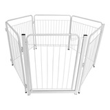 Cercado 6 Partes Com Portão Portátil Cachorro 135cm Leiromar