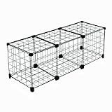Cercado Gaiola Aramado Porquinho Da Índia Coelho 30x90x30cm Viveiro Pet Com Fundo E Teto PRETO 