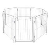 Cercado Grade Cachorro Pet 8 Módulos Portão Branco Portátil