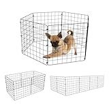Cercado Pet Cercadinho Grade Para Cachorro 6 Telas Móvel No Tamanho 40 X 40 Cm De Altura Dobrável Preto 