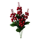 Cereja Azevinho Buque Enfeites Flor Decoração Realista