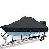 Cerumute Capa De Barco à Prova D-água Para Console Central Com Fivela De Metal 6 A 6-7 M- Lona De Poliéster De Grau Marítimo Resistente 1200D 6-4 M 22 Pés Capas De Console Central De Barco- Preta