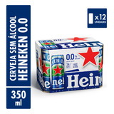 Cerveja Premium Heineken Zero Lata 350ml 12 Unidades