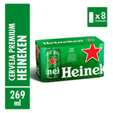 Cerveja Puro Malte Lager Premium Com 8 Latas 269ml Heineken