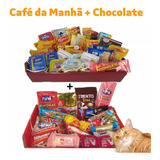 Cesta Cafe Da Manhã Chocolate Presente 52 Itens Aniversario