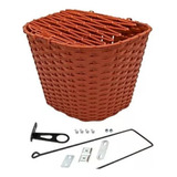 Cesta Cestinha Bike Bicicleta Marrom Retro Com Tampa Aro 26