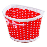 Cesta Cestinha Dianteira Plástico Pra Bike Infantil Vermelha
