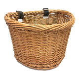 Cesta Cesto Bicicleta Vime Vintage Retro Bike Marrom Fivela