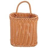 Cesta De Armazenamento Pendurada Na Parede Organizador De Pendurar Diversos Cesta Tecida à Mão Cesta De Vime Artesanal Cesta Porta Frutas Plástico Bacia De Cesta Suspensa Miniatura