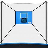 Cesta De Basquete De Trampolim Com Mini Cesta De Basquete Fácil De Instalar Para Trampolim Aro Breakaway Para Segurança Azul