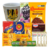 Cesta De Café Da Manhã Completa Com Presente Para Os Pais