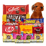 Cesta De Chocolate Nestlé Lacta Garoto Presente Pelúcia