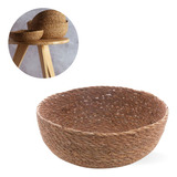 Cesta De Pão Fruteira Rattan Lavável Artesanal Organizadora