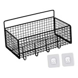 Cesta De Parede Suspensa Sara Armazenamento 4 Ganchos