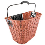 Cesta Dianteira Bike Removível Vime Sintético Marrom Retrô
