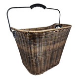 Cesta Dianteira Removível Vime Marrom Escuro Retrô P Bike