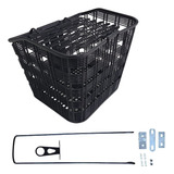 Cesta Grande C tampa Plástico P bike Aro 26 Nylon Preta Bike
