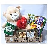 Cesta Palmeiras Presente Dia Dos Namorados Com Chocolates Urso Caneca
