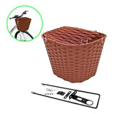Cesta Plástica C Tampa Reforçada Retrô Vintage P Bicicleta
