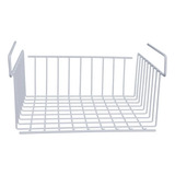 Cesta Suspensa Prateleira Aramada Suporte Organizador Gaveta Cor Branco