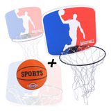 Cesta Tabela Basquete Aro De Ferro Rede Com Bola Oficial 7