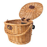 Cesta Vime Bicicleta Vintage Retrô Com Tampa E Engate Tsw