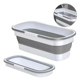 Cesto Balde Retrátil Dobrável Silicone Plástico Mop Multiuso