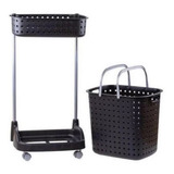 Cesto De Roupa Suja Duplo Com Rodinha Conjunto Viena Preto