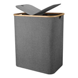 Cesto De Roupa Suja Organizador 2 Divisórias Com Tampa