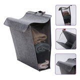 Cesto De Roupa Suja Roupeiro Organizador De Tecido Dobrável Cor Cinza
