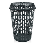 Cesto De Roupas Organizador Multiuso Com Tampa Telado 60 L