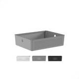 Cesto Flow Multiuso Organizador Para Lavanderia 34x27cm Cor Chumbo