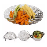 Cesto Inox Para Cozinhar Legumes No Vapor Ajustável Panela