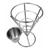 Cesto Inox Para Servir Batata Frita Fritura Frango Com Molho