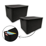 Cesto Organizador 40l D Brinquedo Roupa Suja C tampa Kit 2un