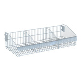 Cesto Para Gondola Amapa 27x92 Cm Duas Divisoria Branco Kit4