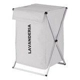 Cesto Para Roupa Suja Limpa 36 L Organizador Quarto Banheiro Cor Branco