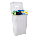 Cesto Rattan Tampa Basculada Branco