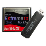 Cf Cartão Compact Flash Sandisk 16gb Extreme3 Leitor Usb