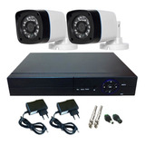 Cftv Kit Com Gravador Dvr H 264 E 2 Câmeras Noturnas 24 Leds