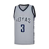 CGUBJI Camisa Masculina 3 Georgetown Collegiate Athletic Bordada Retrô Basquete Cinza Tamanho P
